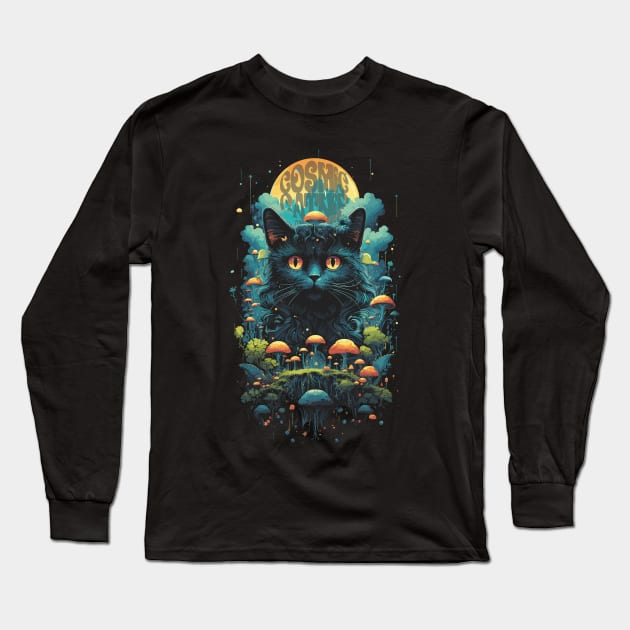 Cosmic Catnip Long Sleeve T-Shirt by Witchy Whisker Wonderland